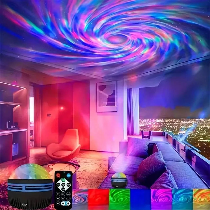RGB Galaxy Ocean Wave Projector