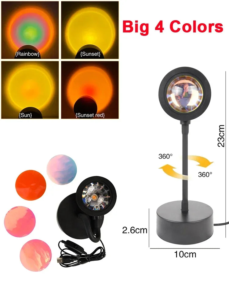 USB Sunset Projection Mood Lamp