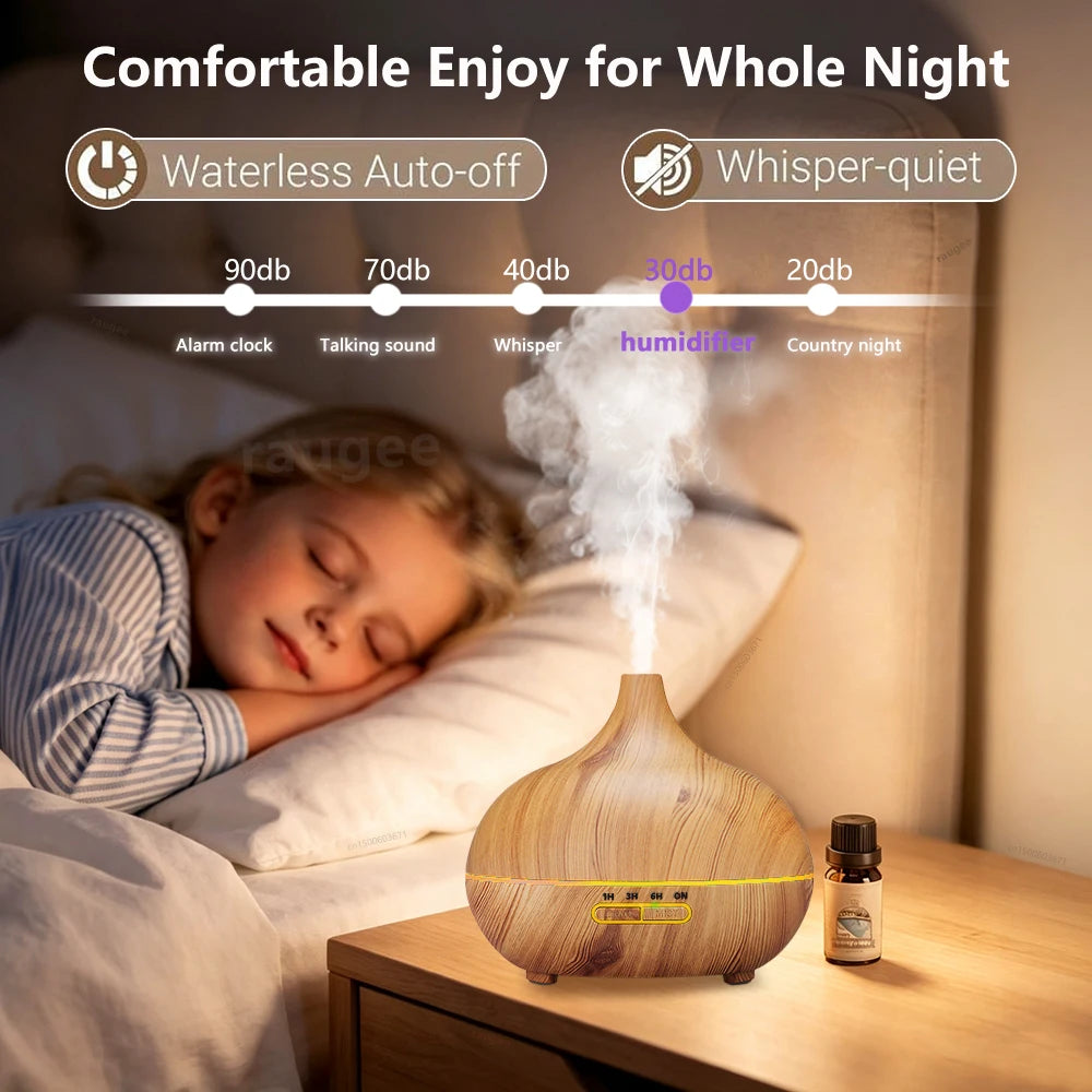 Wood Grain Aroma Humidifier Purifier
