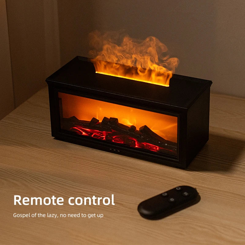7 colors of essential oil fireplace diffuser mini flame aromatherapy fireplace humidifier aromatherapy oil diffuser AG-HY05