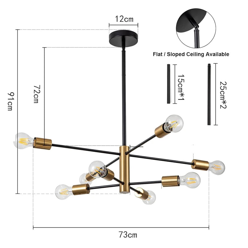 Modern Nordic Sputnik Ceiling Chandelier