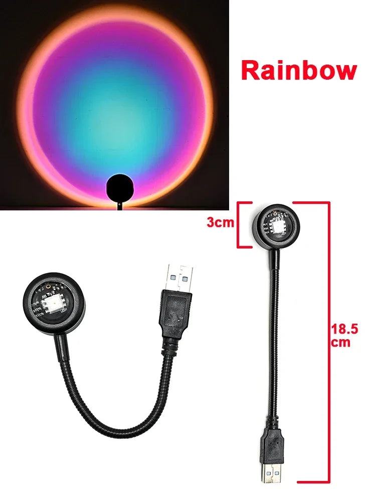 USB Sunset Projection Mood Lamp