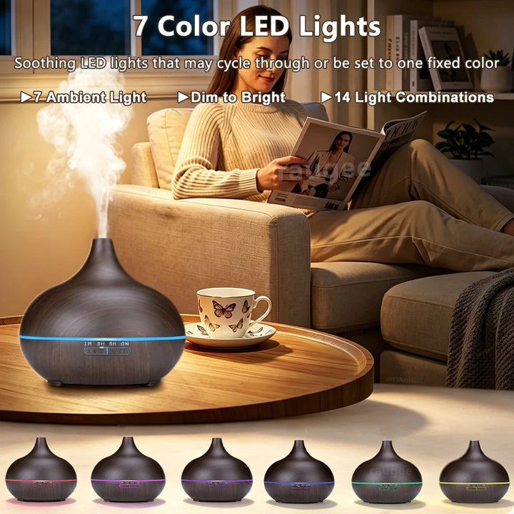 Wood Grain Aroma Humidifier Purifier