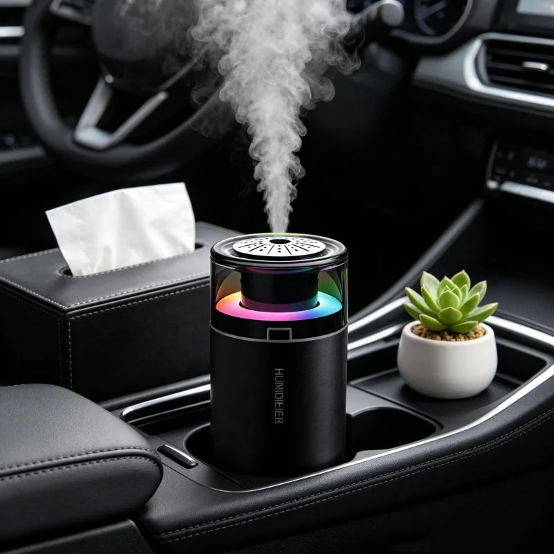 High Mist Output USB Humidifier with Long Battery Life, Quiet Air Purifier & Aroma Diffuser, Desktop Hydrator for Dorm