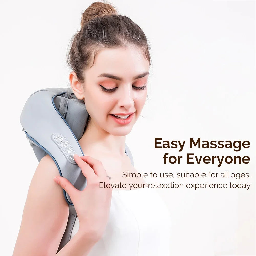 Foreverlily 26W Brushless Motor Neck And Shoulder Massager Wireless Shoulder And Back Kneading Massage Shawl Neck masajeador