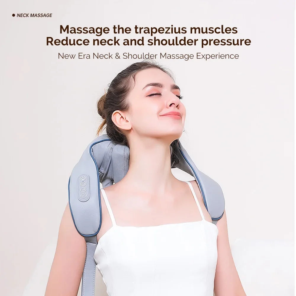 Foreverlily 26W Brushless Motor Neck And Shoulder Massager Wireless Shoulder And Back Kneading Massage Shawl Neck masajeador