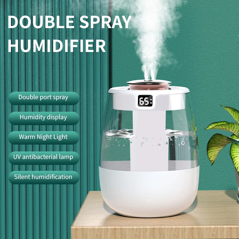 Double spray large capacity multi-color humidifier household bedroom office gift desktop ornament large fog volume number humidi