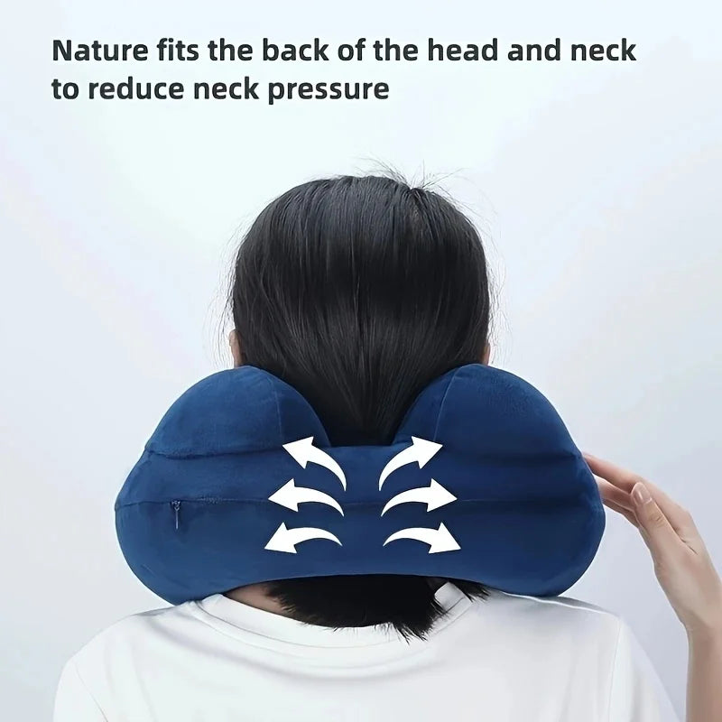Inflatable Double-Hump Travel Neck Pillow