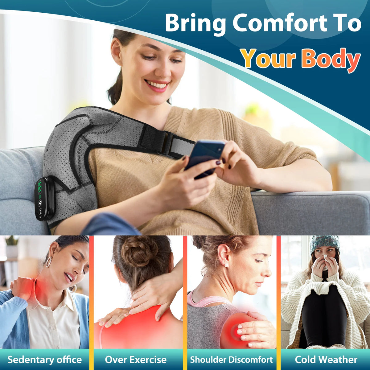 Heated Shoulder Vibration Massage Wrap