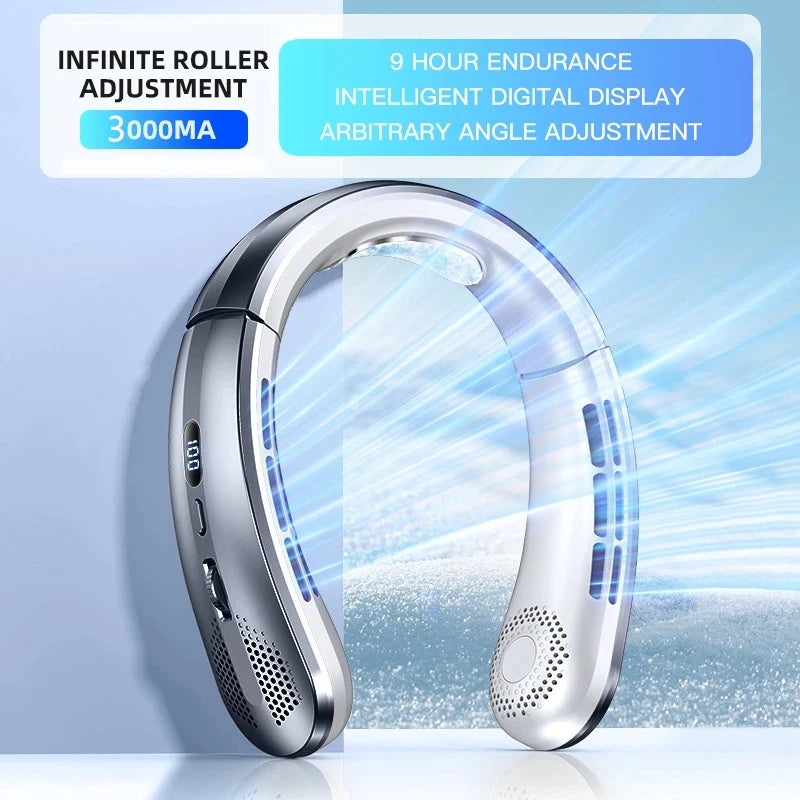 Digital Display Portable Neck Fan