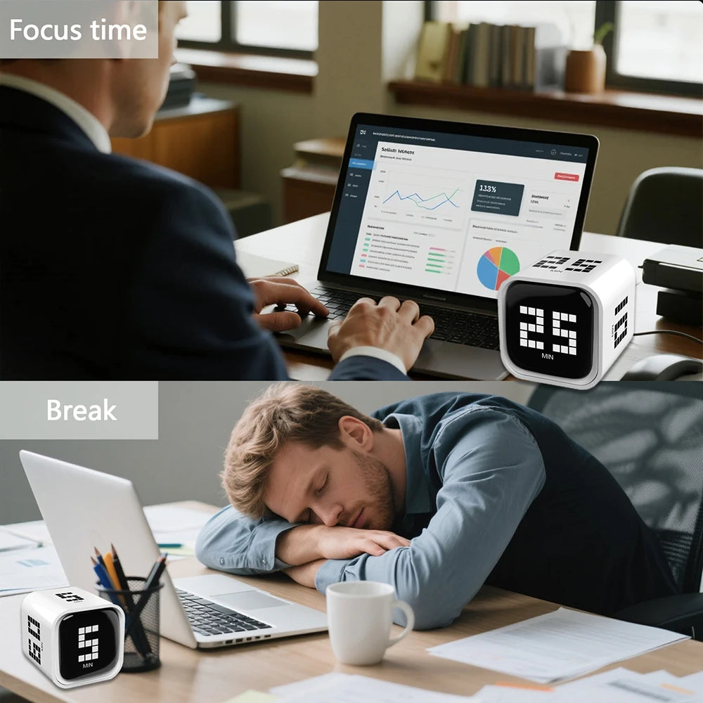 Adjustable Pomodoro Cube Countdown Timer