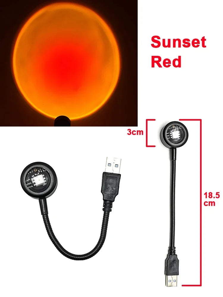 USB Sunset Projection Mood Lamp