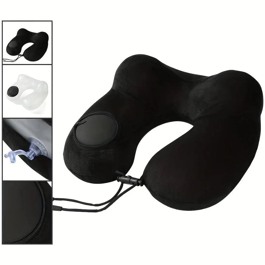 Inflatable Double-Hump Travel Neck Pillow