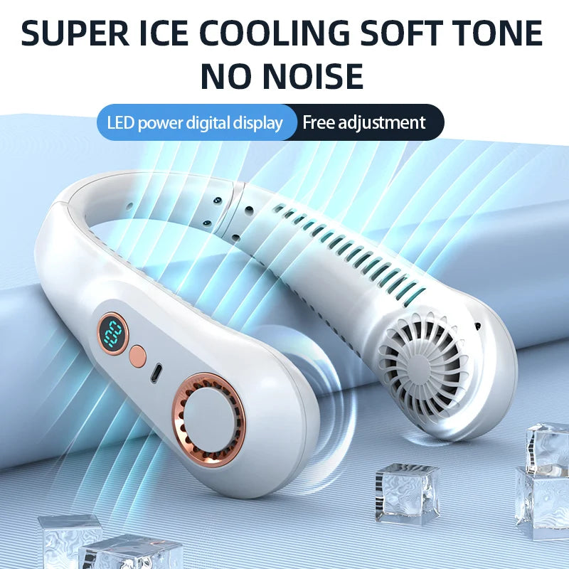 Digital Display Portable Neck Fan