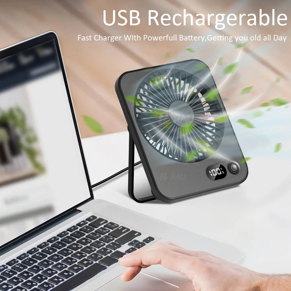 Rechargeable Five-Speed Portable Desk Fan