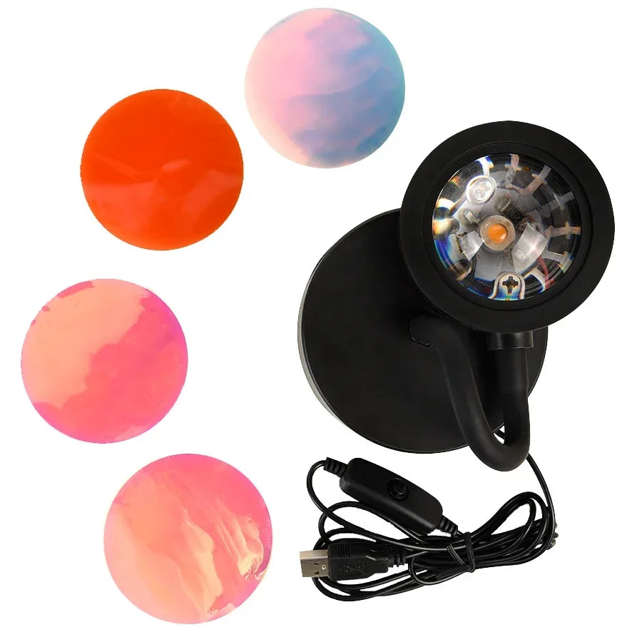 USB Sunset Projection Mood Lamp