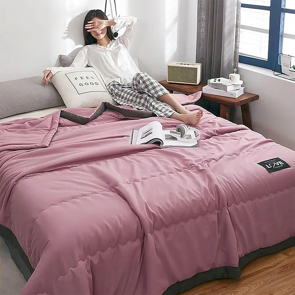 New Double Sided Cooling Blanket Skin-Friendly Cold Effect Conditioning Quilt Spring Summer Solid Color Cooler Quilt