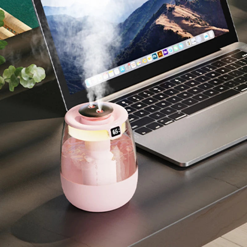 Double spray large capacity multi-color humidifier household bedroom office gift desktop ornament large fog volume number humidi