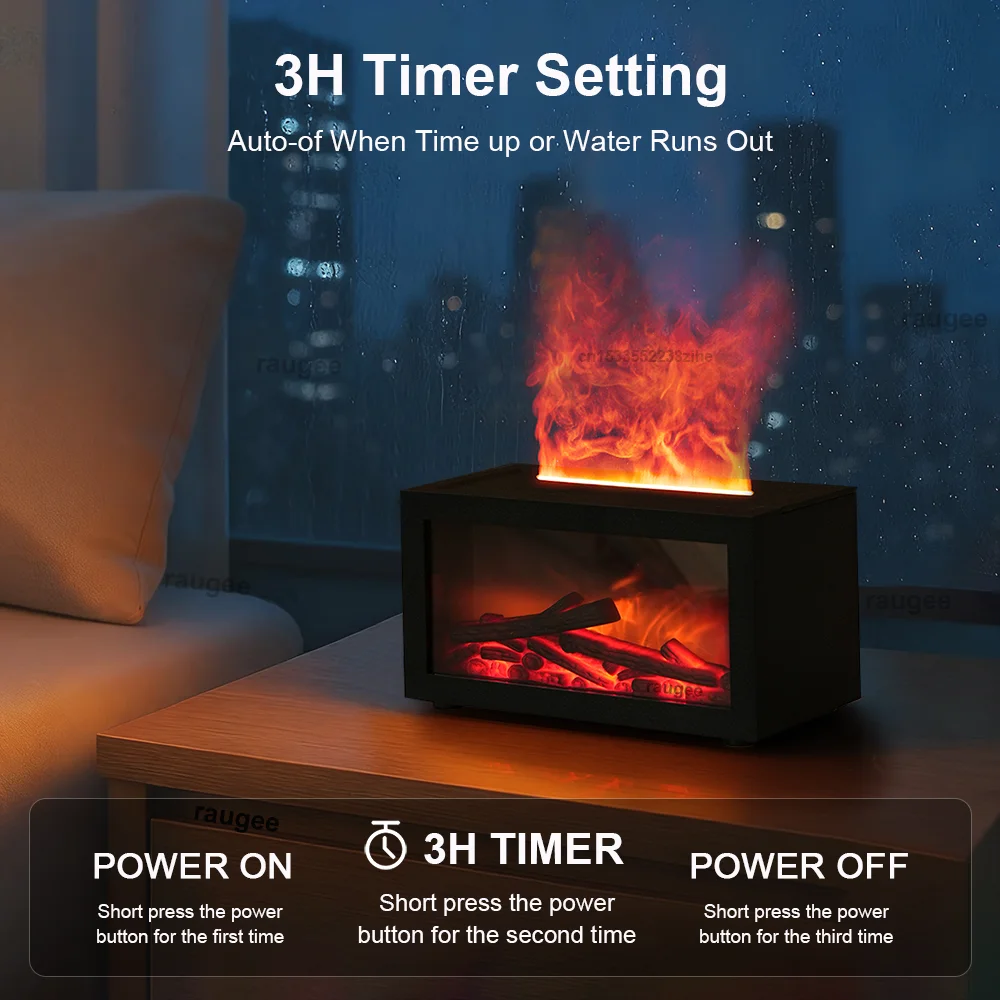 LED Flame Essential Oil Diffuser