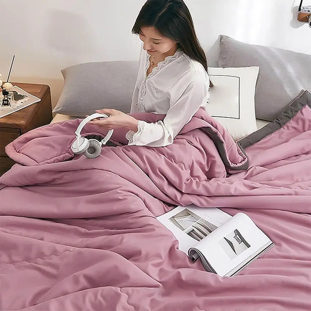 New Double Sided Cooling Blanket Skin-Friendly Cold Effect Conditioning Quilt Spring Summer Solid Color Cooler Quilt