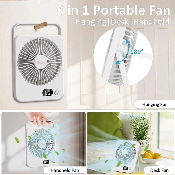 Rechargeable Five-Speed Portable Desk Fan
