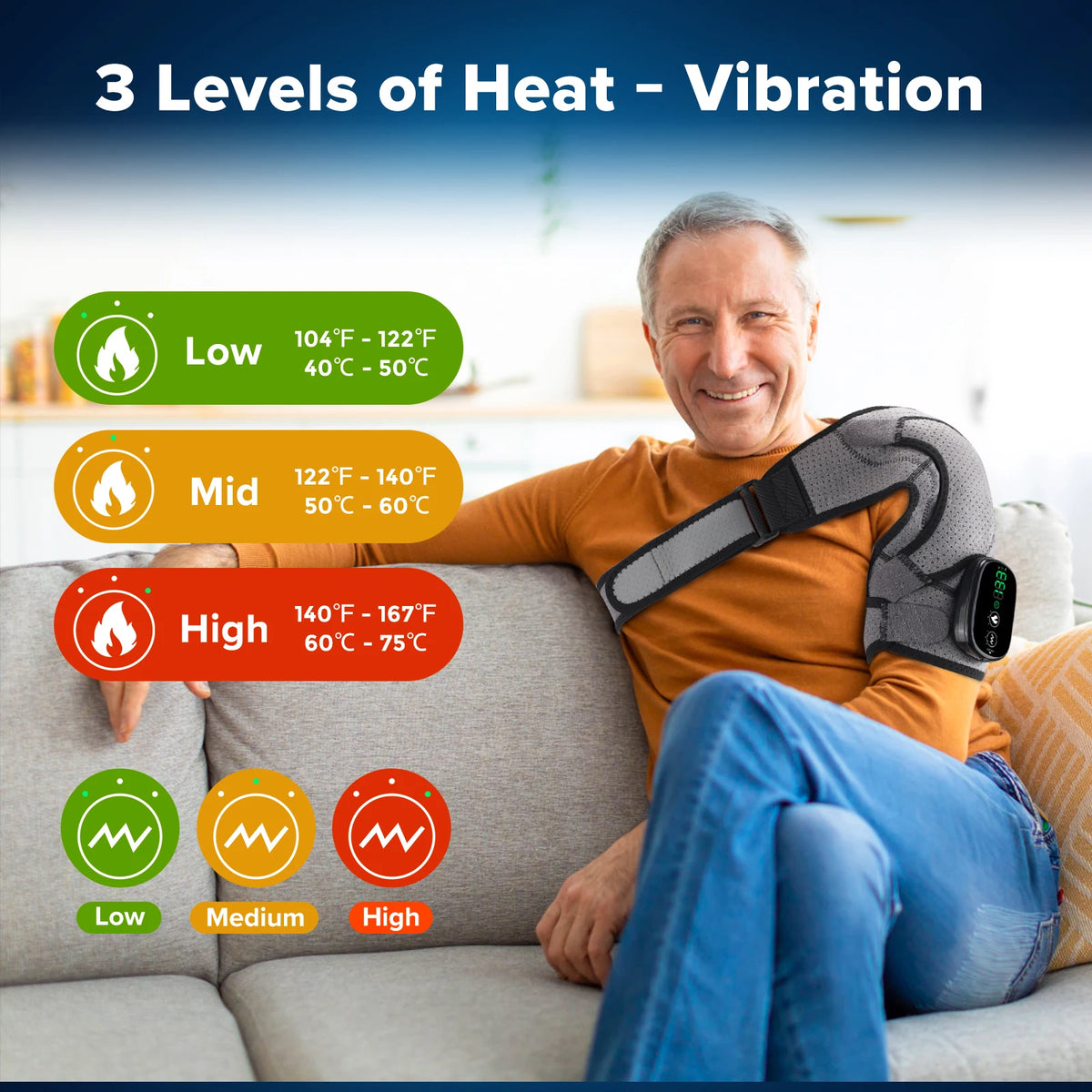 Heated Shoulder Vibration Massage Wrap