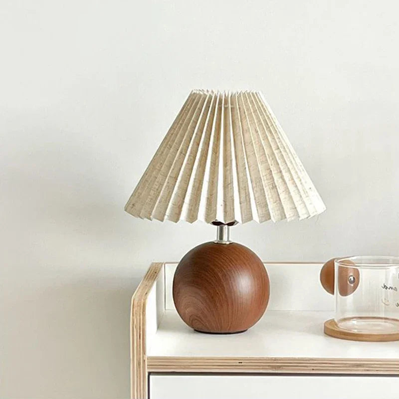 LED Table Lamp Nordic Pleated Fabric Tricolour Light US/EU /USB Living Room Home Bedroom Atmosphere Decoration LED Night Light