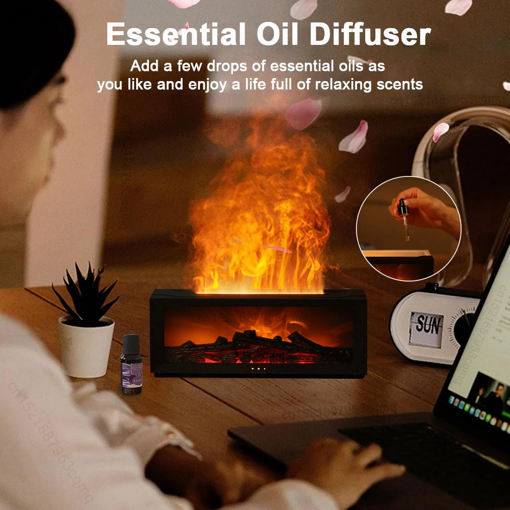 Remote Control Flame Aroma Humidifier