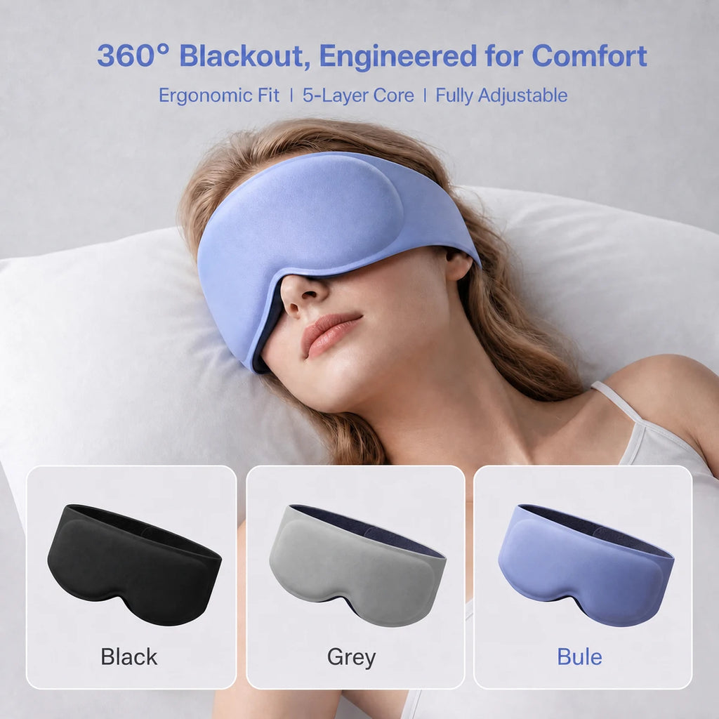 3D Weighted Eye Mask, 3D Breathable Soft Comfortable Eye Mask for Sleeping, Light Blocking, Microgravity Alleviates Eye Fatigue