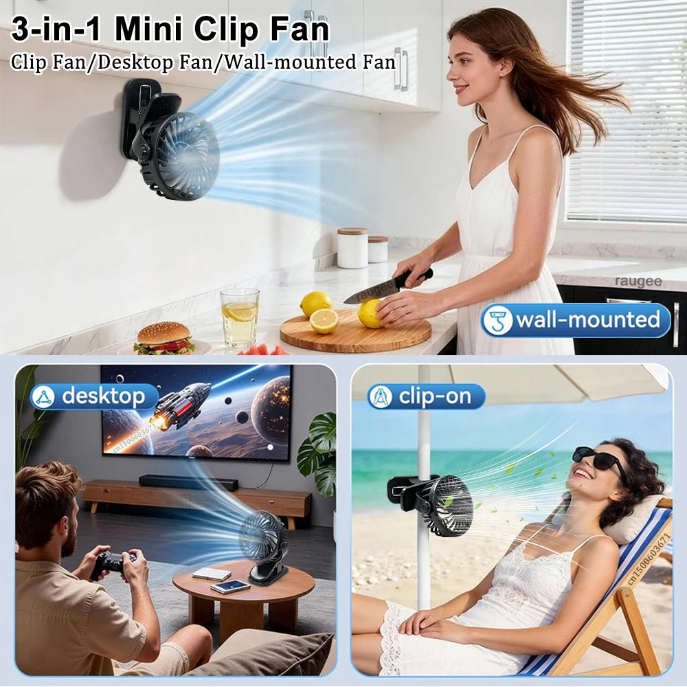 Rechargeable Clip-On Portable Fan