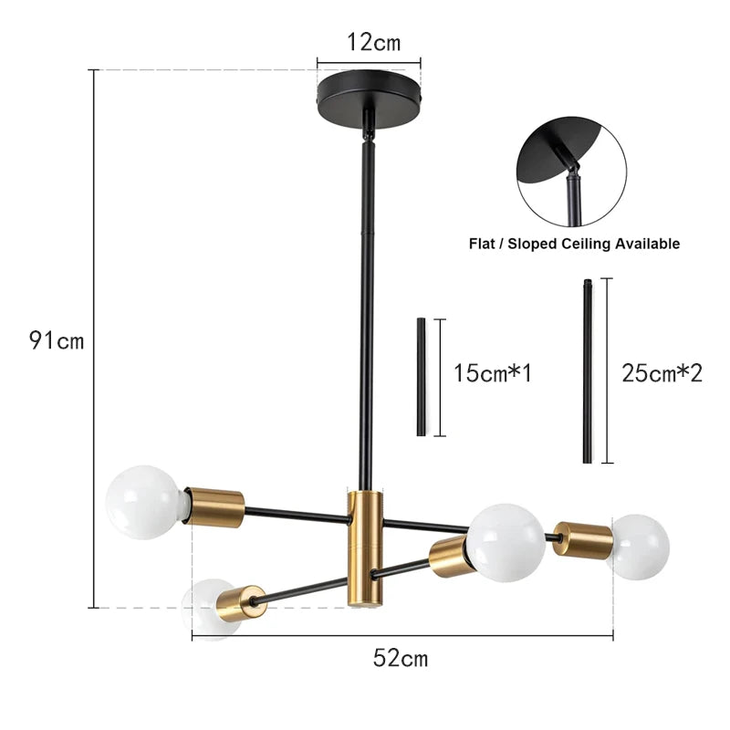 Modern Nordic Sputnik Ceiling Chandelier