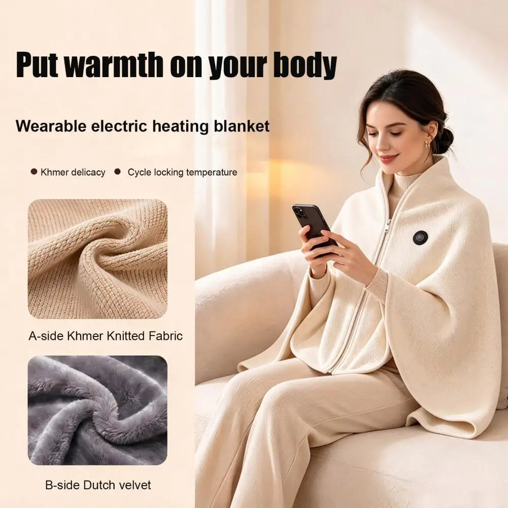 Heated Wearable Blanket Shawl