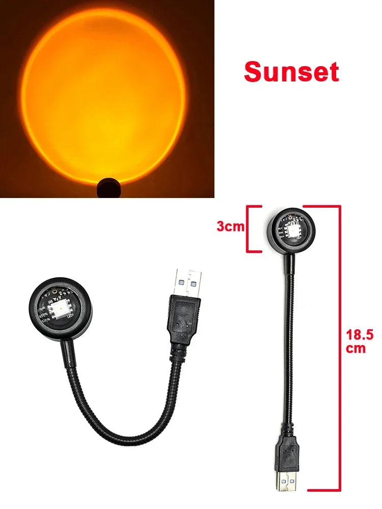 USB Sunset Projection Mood Lamp