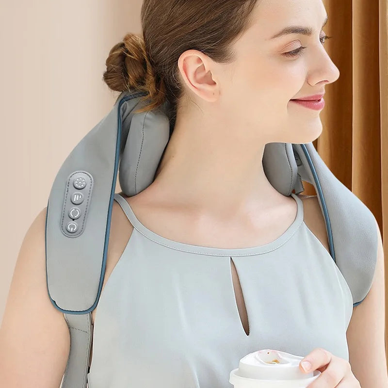 Foreverlily 26W Brushless Motor Neck And Shoulder Massager Wireless Shoulder And Back Kneading Massage Shawl Neck masajeador