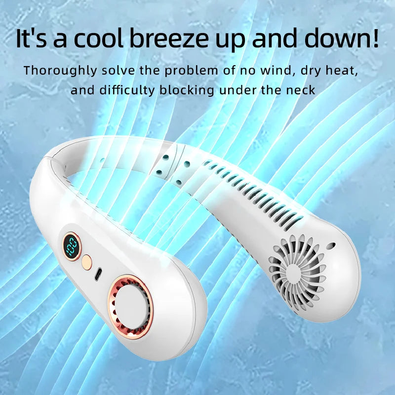 Digital Display Portable Neck Fan