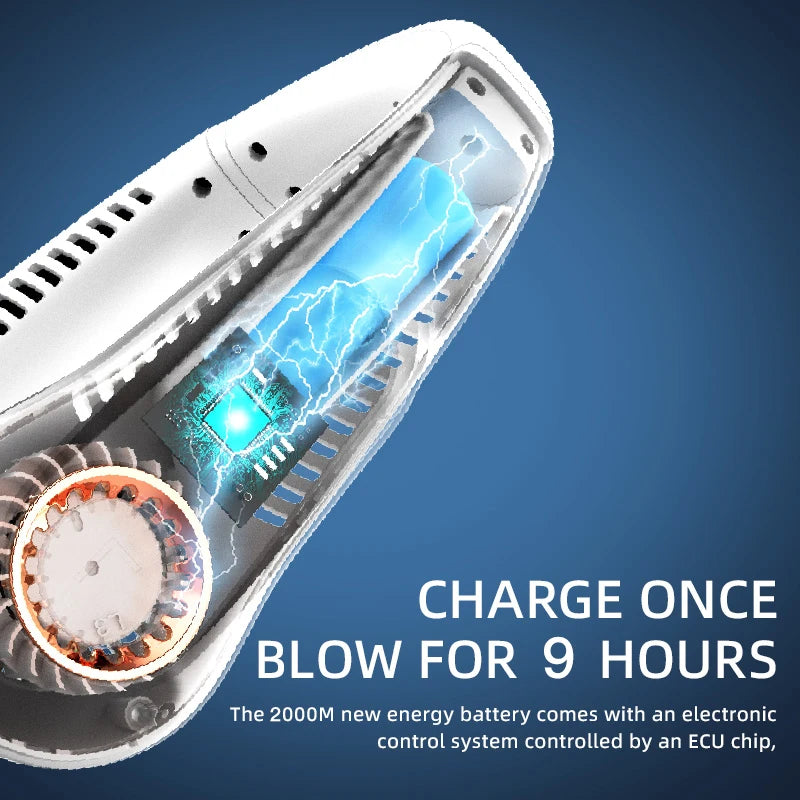 Digital Display Portable Neck Fan